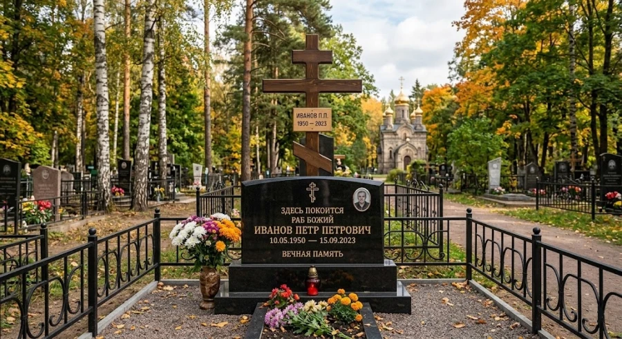 derevyannyy-krest-za-pamyatnikom